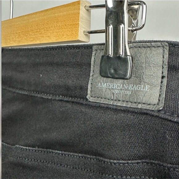 American Eagle Outfitters Black Super Super Stretch Skinny‎ Jeans Sz 8 Short - Picture 3 of 9